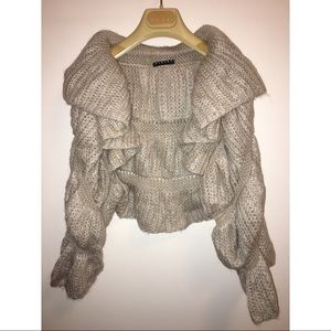SISLEY Cardigan Donna Nera con Spacchi